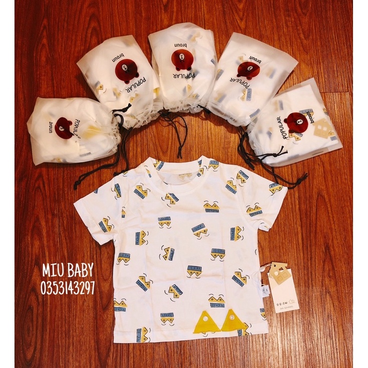 Áo cotton hoạ tiết cho bé trai QC full túi
