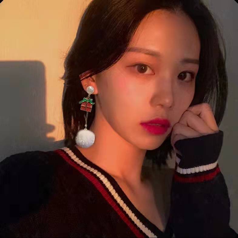 Fashion Gold Crystal Pearl Tassel Earrings Bells Elk Santa Claus Christmas Tree Earrings Women Jewelry Accessories