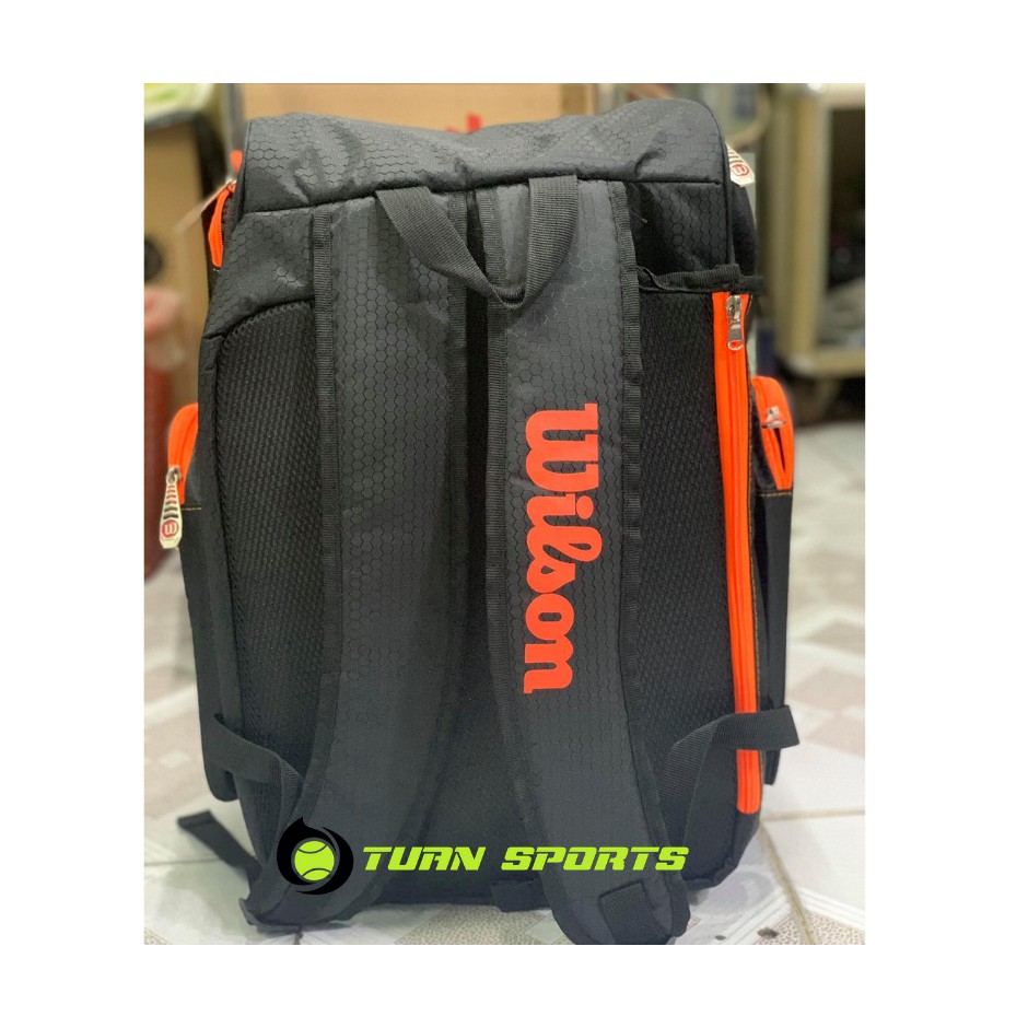 Balo VNXK Wilson Tennis Đen Viền Cam Vuông Tinh Tế