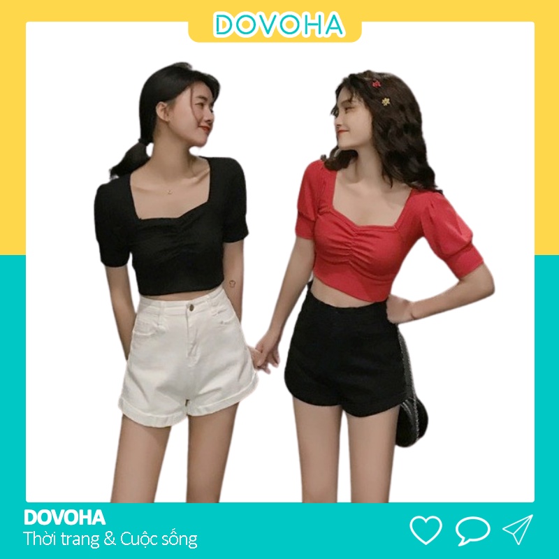Quần short nữ DOVOHA [HÀNG QUẢNG CHÂU] vải kaki co dãn 2 màu trắng đen cạp cao tôn dáng QS01
