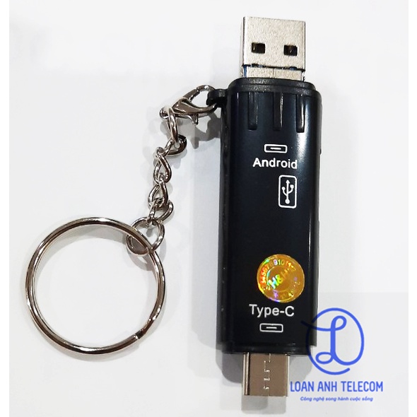 Đầu đọc thẻ nhớ 3 trong 1 type C OTG