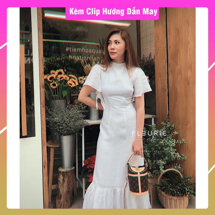 V024_Rập giấy đầm đuôi cá tay cánh tiên