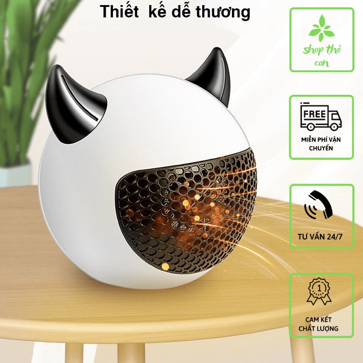 Máy Sưởi Ấm Mini Quạt Sưởi Cầm Tay Để Bàn Đa Năng Cao Cấp 500W Chống Bỏng, Chống Lật, Tiết Kiệm Điện-THO59