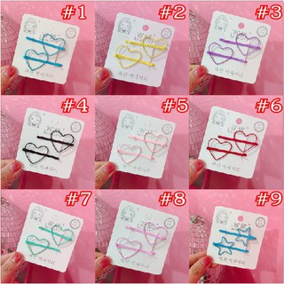Set 2 kẹp tóc trái tim/ngôi sao