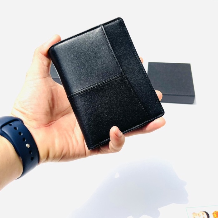 ví nam đứng da thật nhập black men thời trang công sở có hộp bh 12 tháng