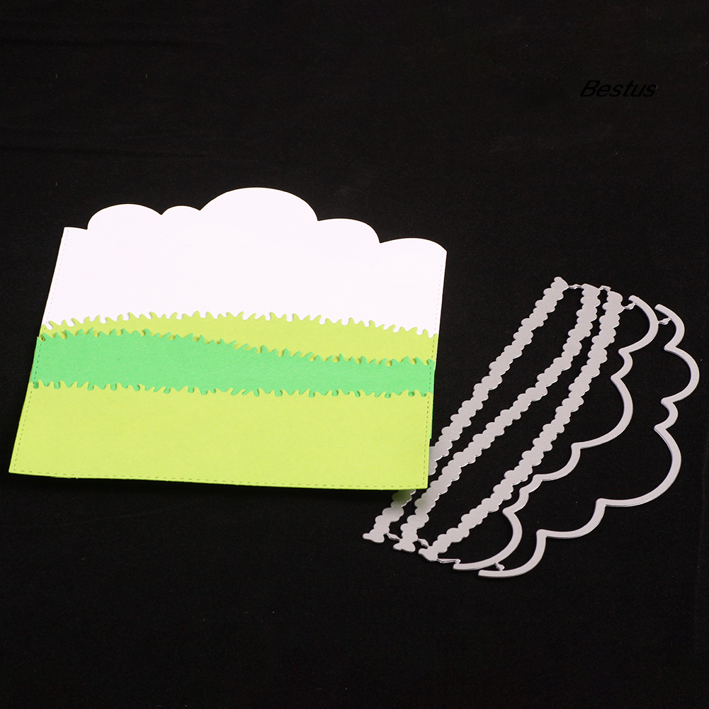 【BEST❀】Cloud Grass Border Embossing Cutting Die DIY Craft Stencil Scrapbook Mold Decor