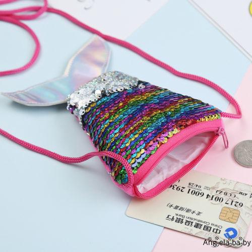 Ví đựng tiền đính sequin lấp lánh xinh xắn dành cho bé gái