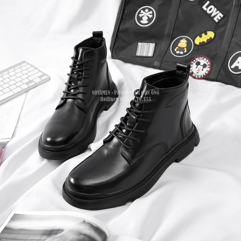 [SIÊU PHẨM HOT 2020] Giày boots da nam cao cấp/tặng lót giày tăng chiều cao/ chất ngông của đàn ông | BigBuy360 - bigbuy360.vn