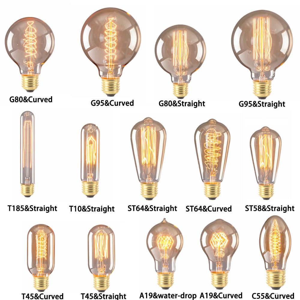 Bóng Đèn Edison 40W Ánh Sáng Trắng Ấm Phong Cách Cổ Điển