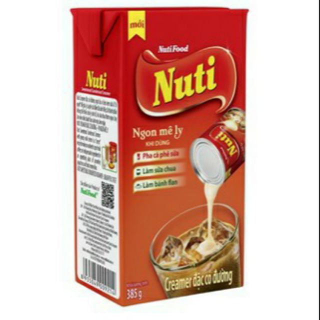 SỮA ĐẶC CÓ ĐƯỜNG NUTI NUTIFOOD HỘP  GIẤY 385G