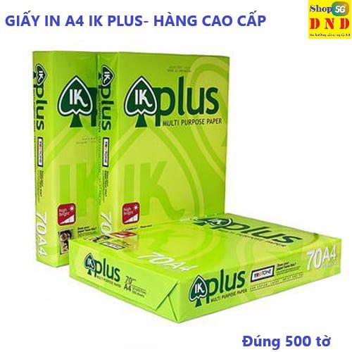 GIẤY A4, A5 IK PLUS 500 TỜ  ĐỊNH LƯỢNG 70 GSM