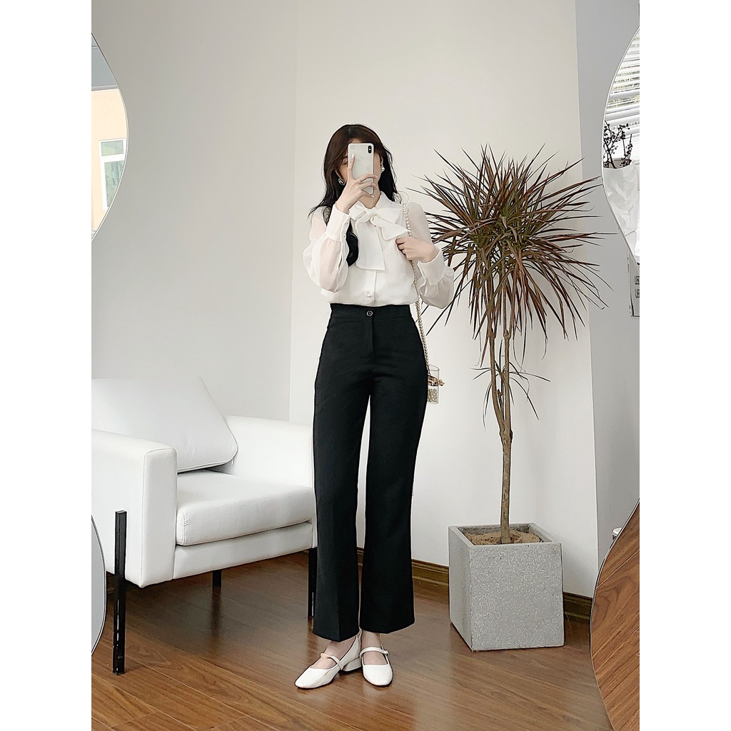Quần suông chất tuyết hàn ít nhăn LYRA, dáng suông cạp cao tôn dáng-VSYQD0125