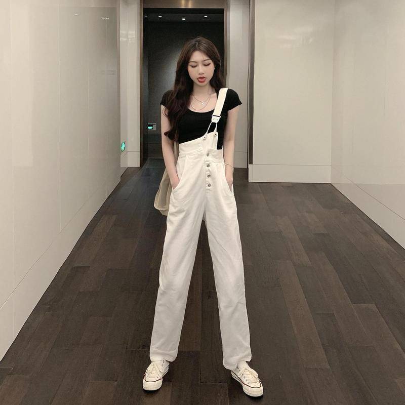 Quần yếm jean thời trang Hàn Quốc 2021 dành cho nữ