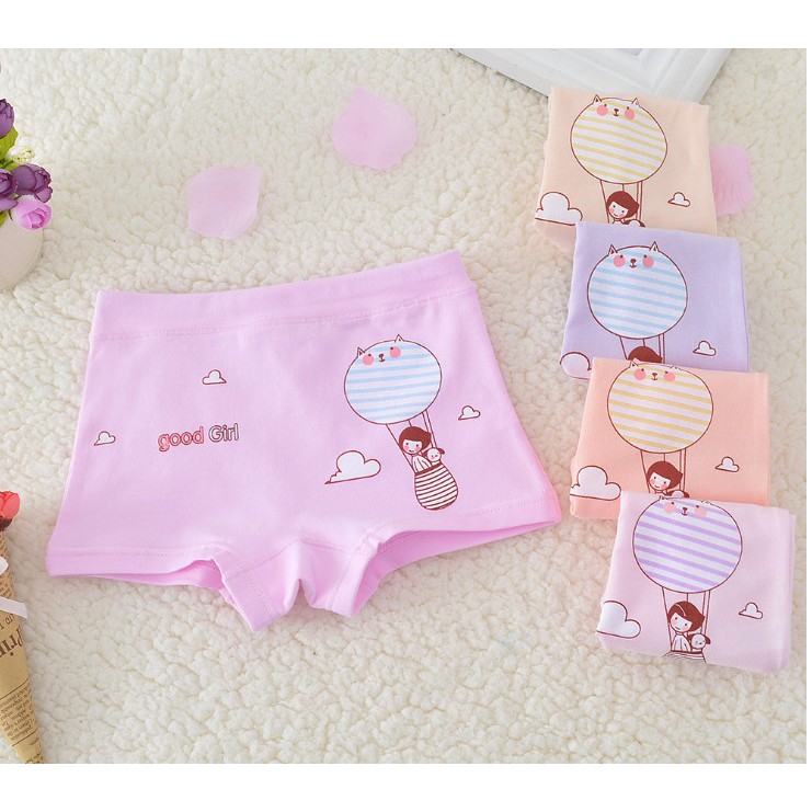 [SIÊU XỊN] Set 4c Quần Chip Bé Gái Thông Hơi Cotton 100% Sợi Bông Tự Nhiên