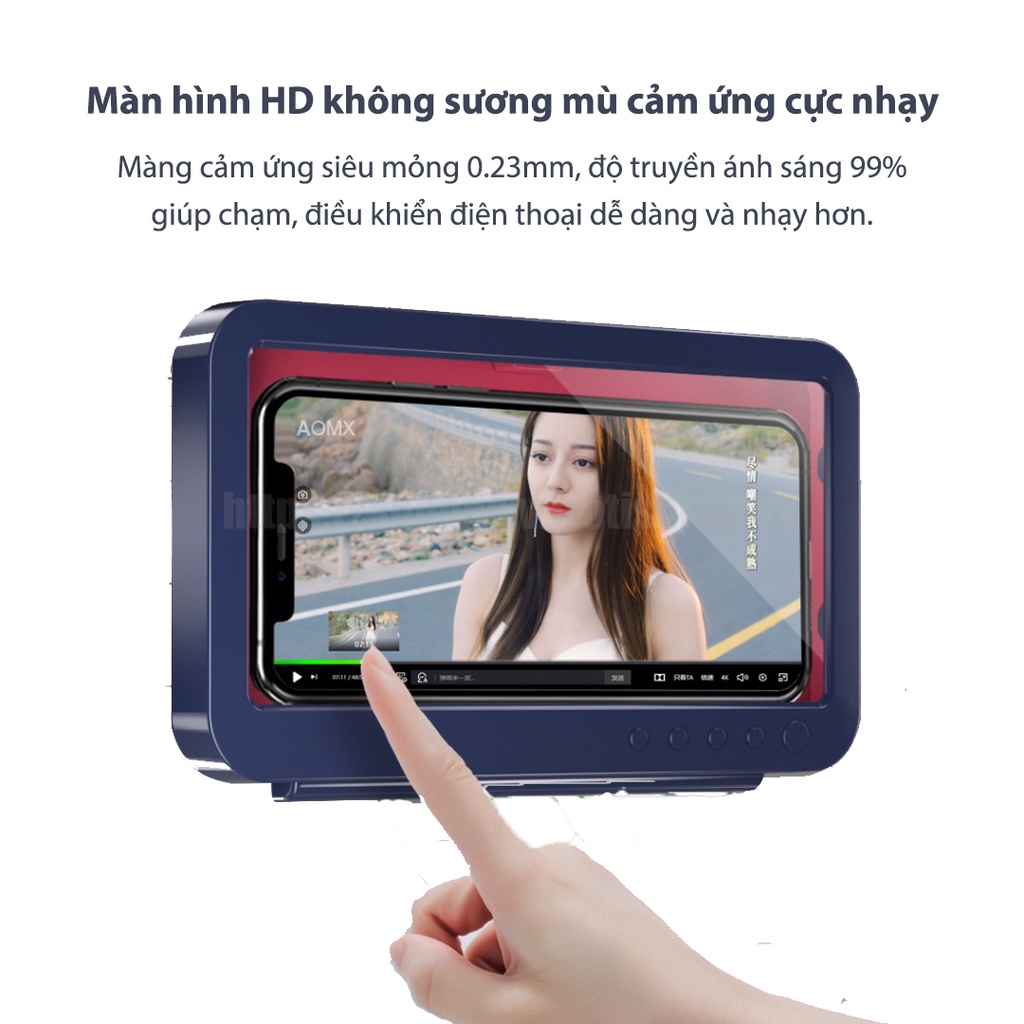 [PHIÊN BẢN NÂNG CẤP XOAY 2 CHIỀU] Hộp Đựng Điện Thoại Chống Thấm Nước Phòng Tắm, Bếp Hộp Treo Tường Màn Hình Cảm Ứng