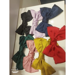Cặp tóc nơ, Cặp tóc hàn quốc, Cặp tóc vải lụa, lụa satin siêu to cao cấp sang chảnh