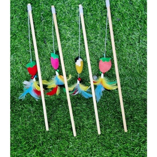 Đồ chơi cần câu gỗ cho mèo