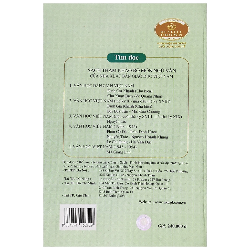 Sách - Văn Học Việt Nam (Nửa cuối thế kỷ XVIII - Hết thế kỷ XIX)