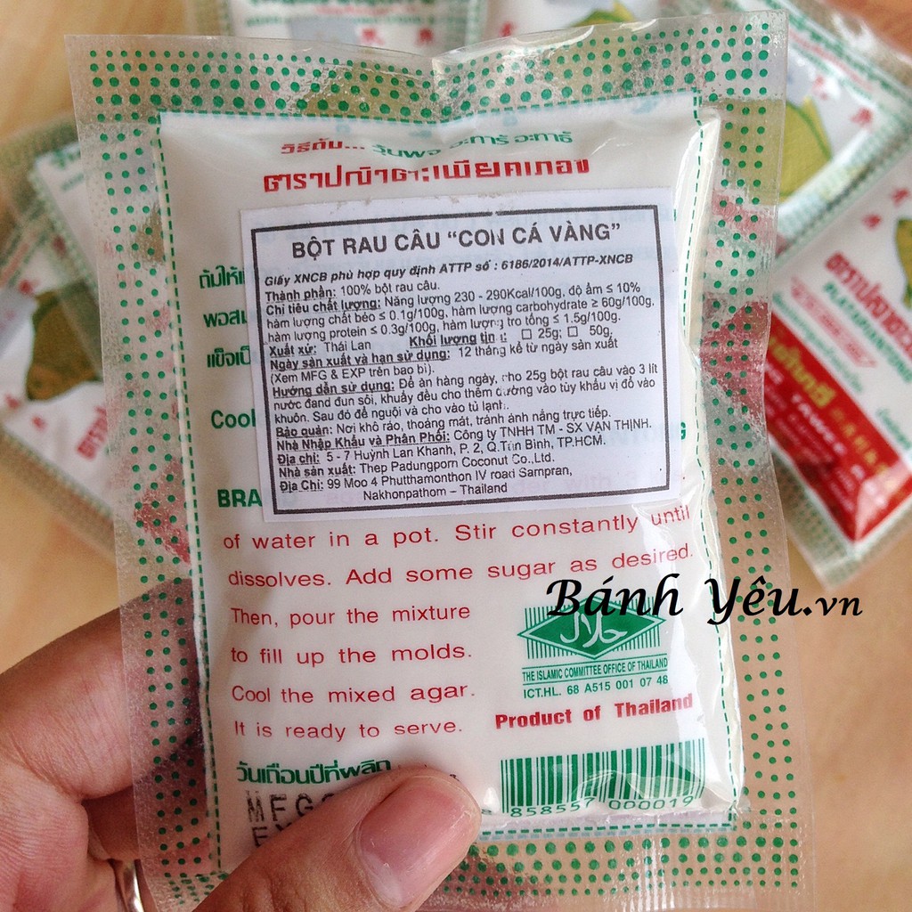 Gói bột rau câu giòn Con Cá Vàng (Thái Lan) Gói-25g - PC29
