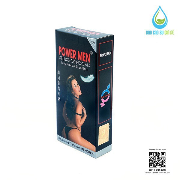 [SALE] [Chính Hãng] Bao cao su Powermen Siêu mỏng thuốc hình hộp 12 Chiếc