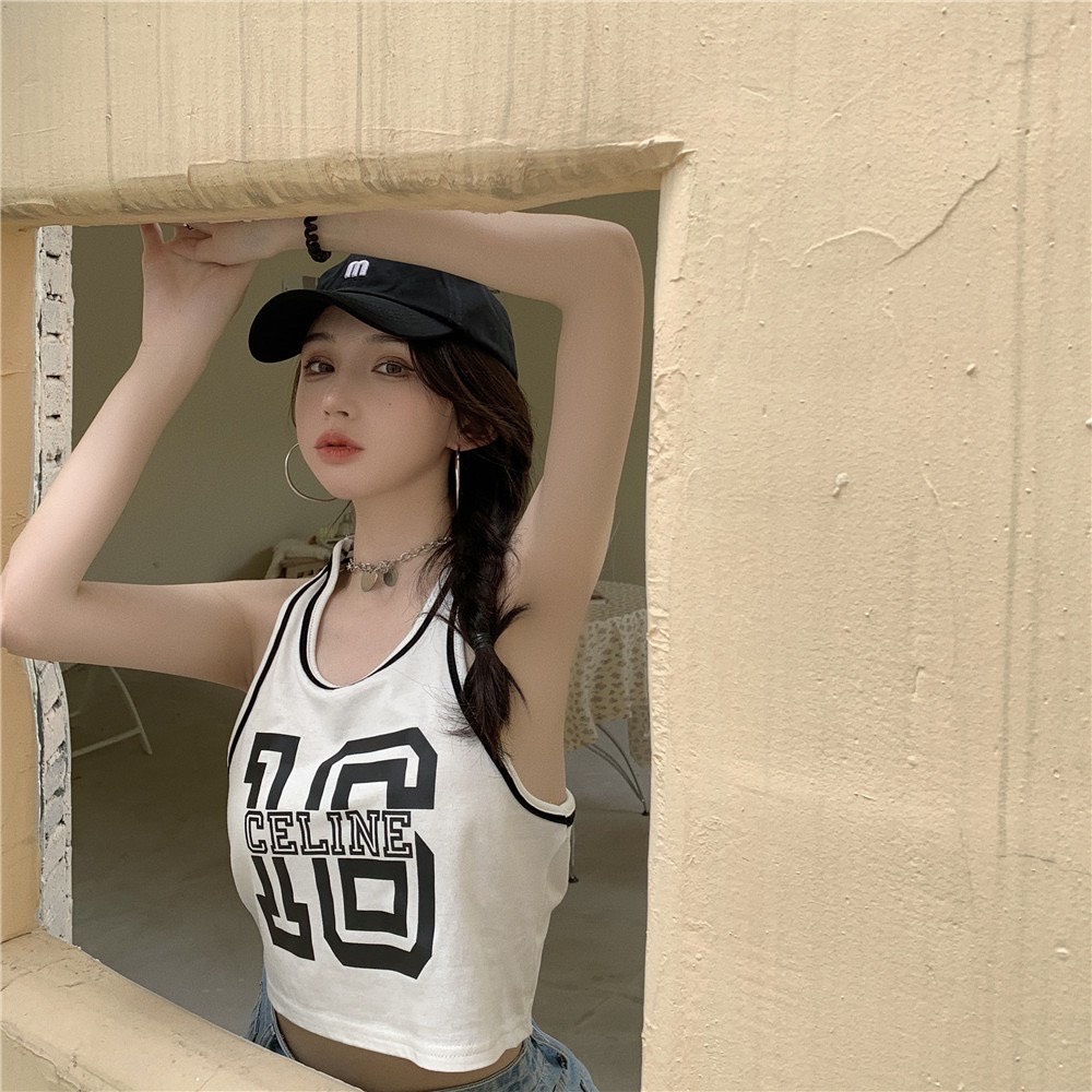 Áo croptop 3 lỗ in hình số 16 siêu chất Kanimi - AN14 | BigBuy360 - bigbuy360.vn