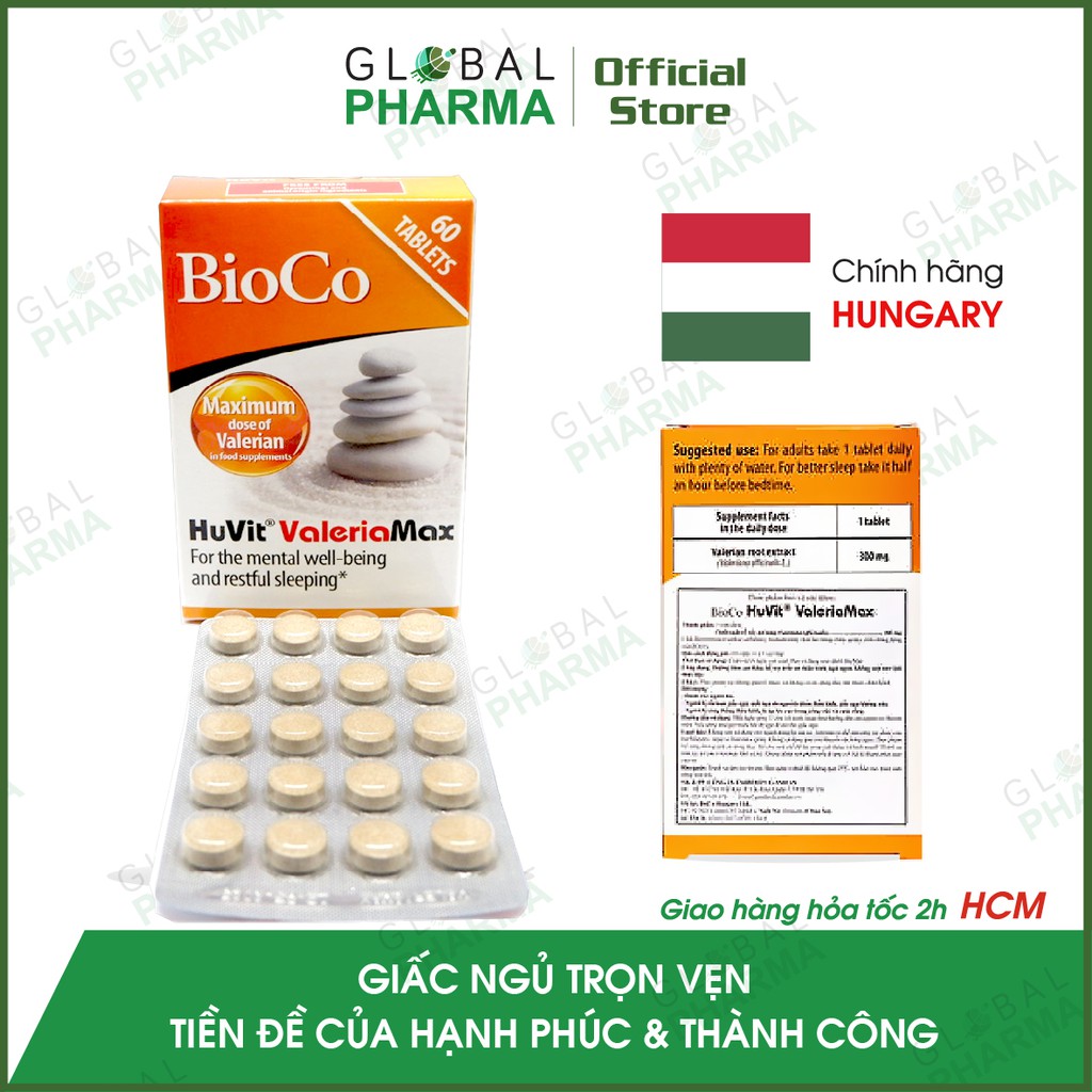 Viên uống Bioco Valeria Max giúp ngủ ngon, an thần, không gây phụ thuộc (Hộp 60v)