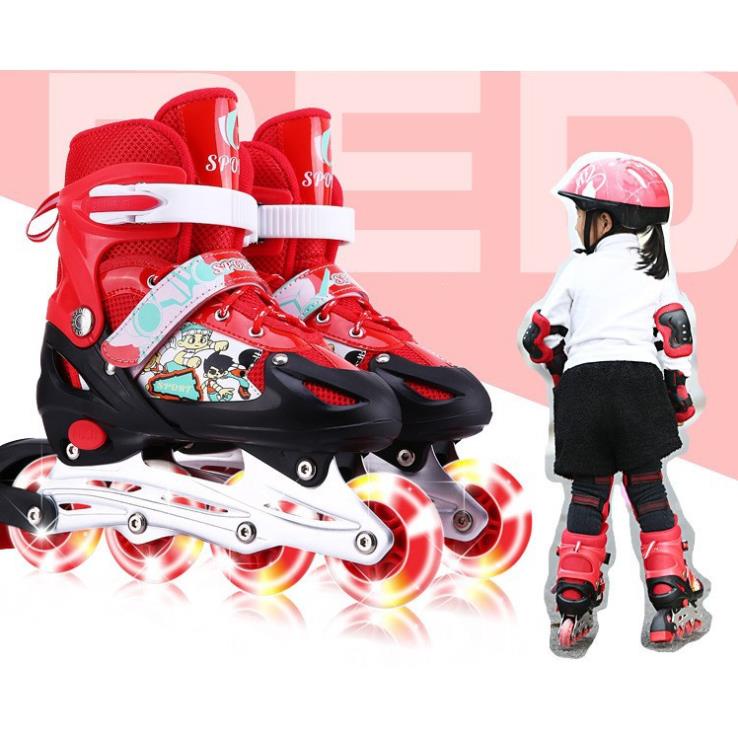 [Mới 2021]Rẻ Nhất Thị Trường Giày Trượt Patin Phát Sáng Sport Trẻ Em - Batin Người Lớn QF (Tặng 2 Thanh Cờ Lê Tháo Lốp)