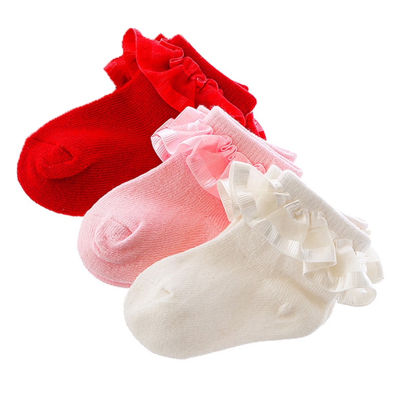 Vớ Cotton Cổ Thấp Phối Ren Thời Trang Xuân Hè Xinh Xắn Cho Bé Gái