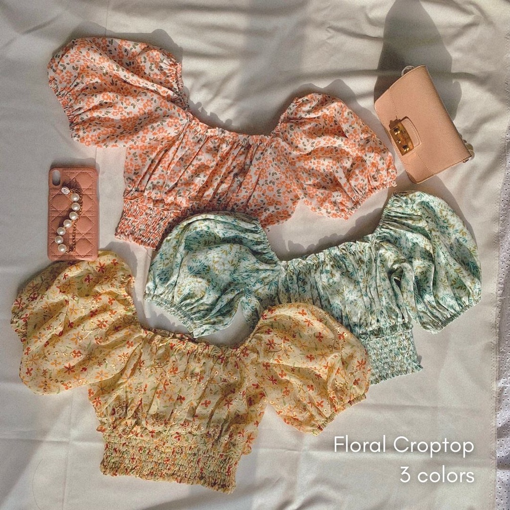 Áo Croptop hoa thiết kế
