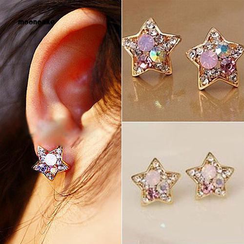 Khuyên tai hình ngôi sao đính đá thời trang thanh lịch dành cho nữ