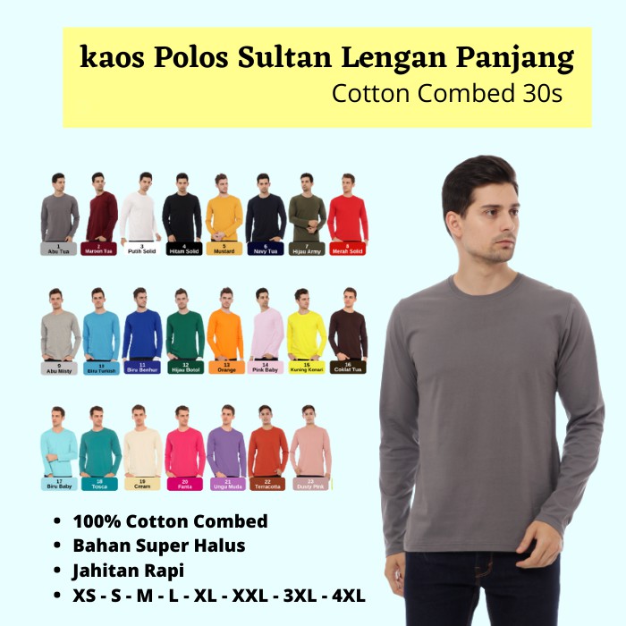 Áo Sơ Mi Dài Tay Màu Xám Đậm Thời Trang Cho Nam | Áo Thun Cotton Trơn 30s | Áo Trơn