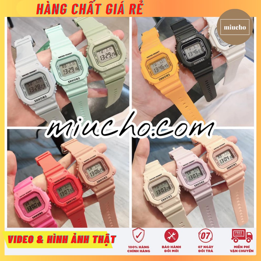 Đồng hồ nam nữ điện tử SHHORS dây nhựa chống nước DH44 Sieusi8888