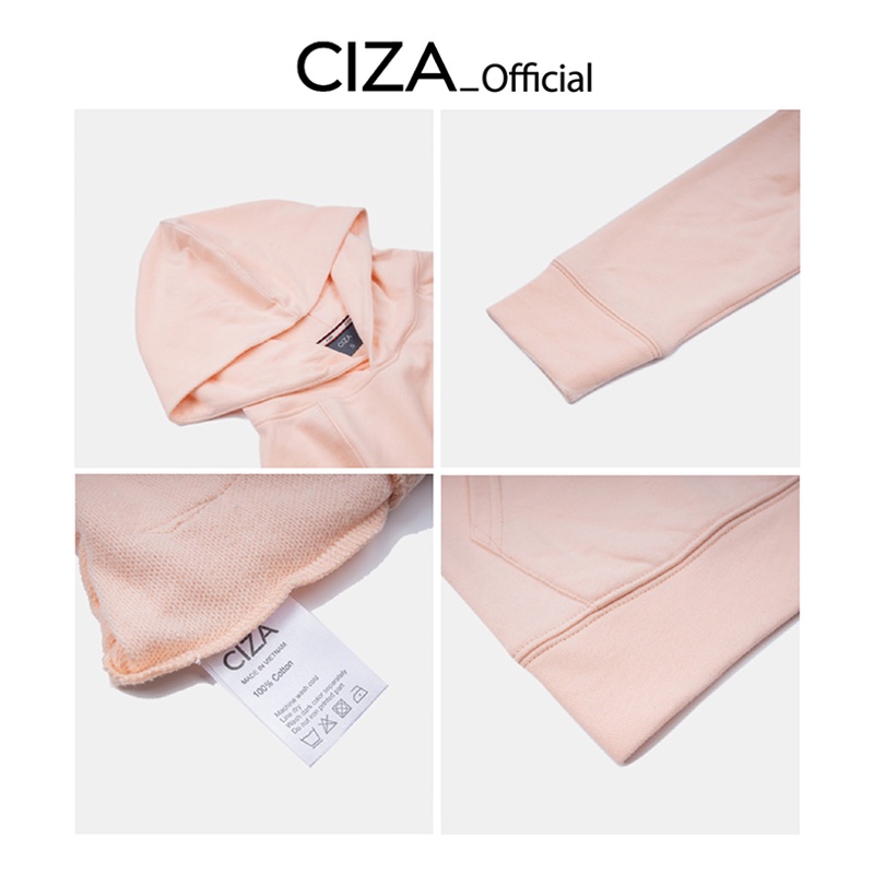 Áo hoodie dài tay nam CIZA form rộng vải nỉ dệt sợi cotton trẻ trung cá tính size S M L XL AHDR16