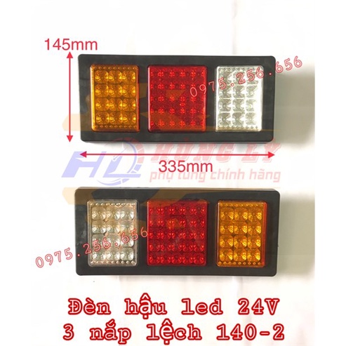 Đèn hậu led 24V 3 nắp lệch 140-2 phụ tùng ô tô đèn ô tô phụ tùng Hùng Lỳ