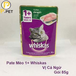 Pate Cho Mèo Tuổi 1+ Whiskas - Pate Cho Mèo - Vị Cá Ngừ - Gói 85gr - P.Petshop