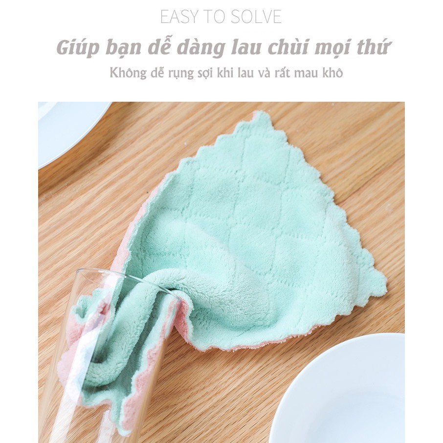 [ Bịch 10 cái ] khăn lau bếp 2 mặt Zic Zac họa tiết siêu thấm 25cm - khăn vải bông cotton cao cấp