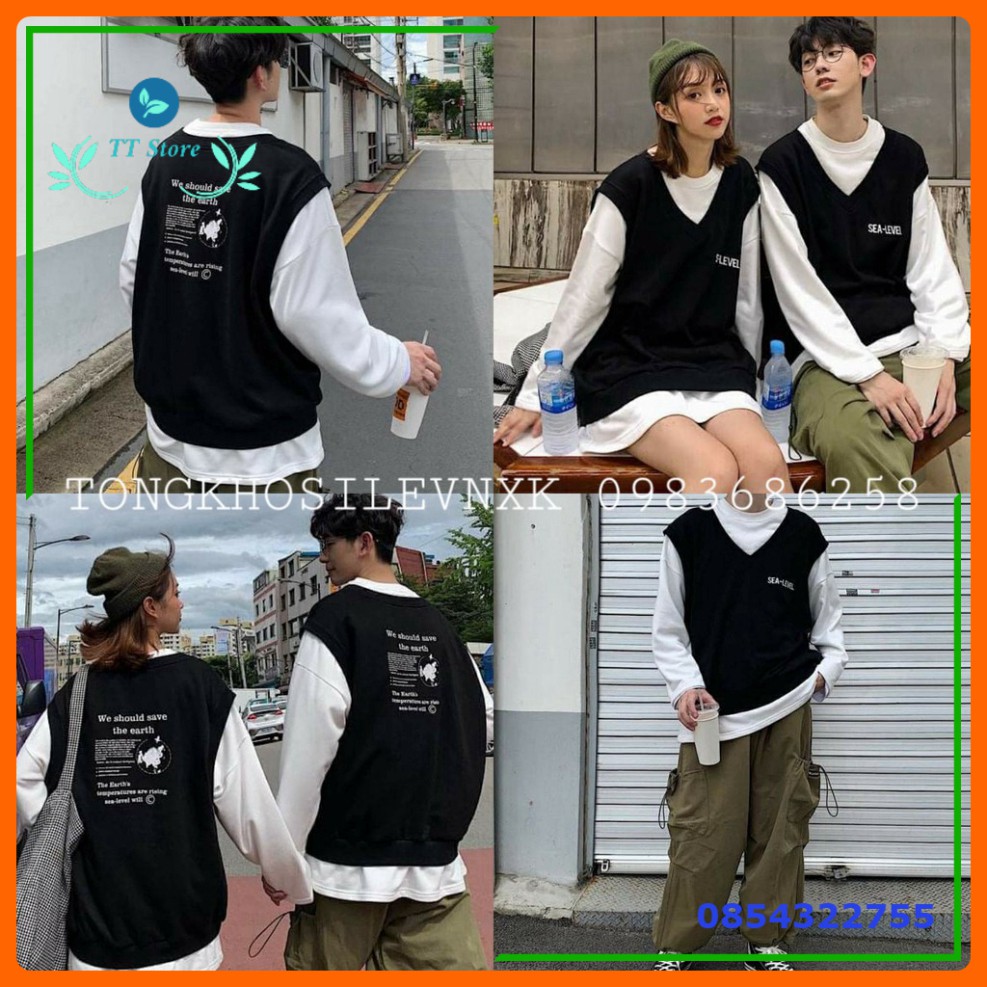 (mới) SET ÁO GILE ĐEN DÀI TAY GIẢI CỨU TRÁI ĐẤT UNISEX - (Sp sẵn) -👗TTshop👑