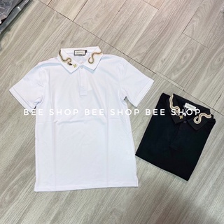 Áo polo GG cổ bẻ thêu rắn thời trang, áo thun cổ bẻ - Bee Shop