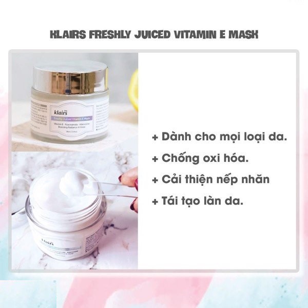 Mặt Nạ Ngủ Dưỡng Ẩm Klairs Freshly Juiced Vitamin E Mask 15ml