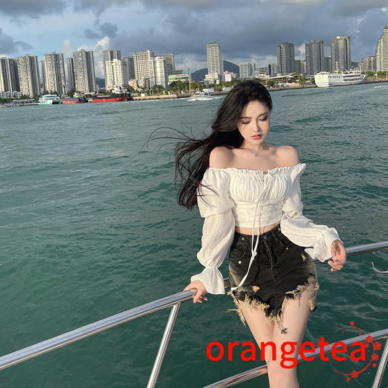 Áo Crop Top Nữ Tay Dài Trễ Vai Gợi Cảm