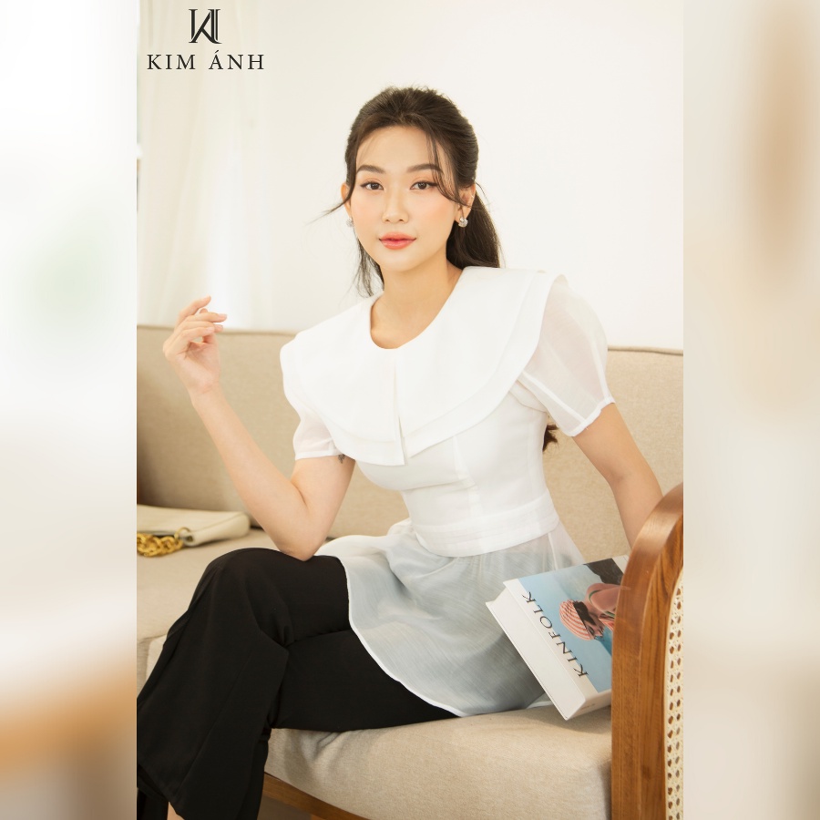 Áo Kiểu Thiết Kế Nữ, Áo Sơ Mi Công Sở Kim Ánh, AKSX29503