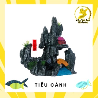 Mô hình núi đá hòn non bộ giả sơn trang trí bể cá lũa bể cá thủy sinh