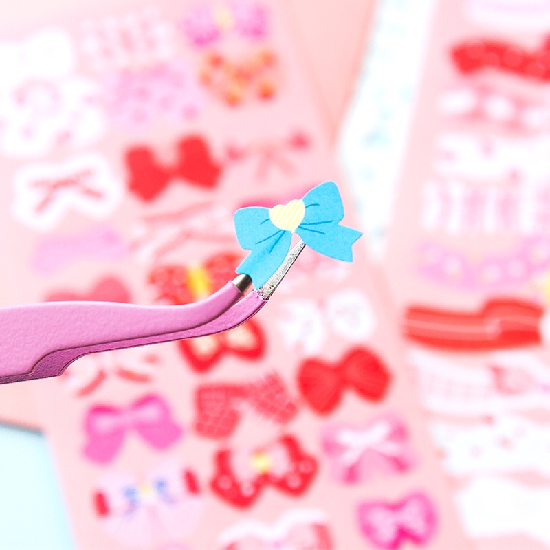 Bộ 2 Tấm Sticker Trang Trí Hình Nơ Nhiều Màu Sắc