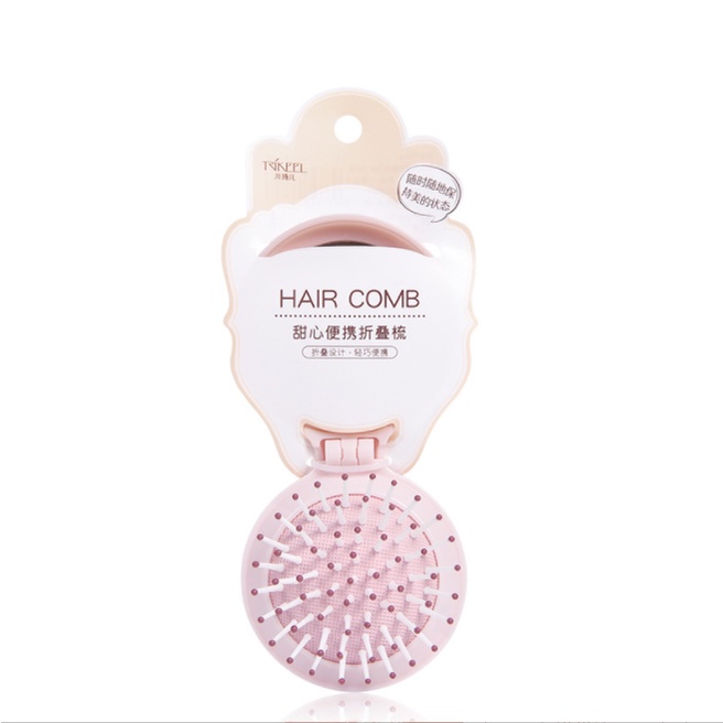 Lược Chải Tóc Massage Da Đầu Thiết Kế Nhỏ Gọn Có Gương Trang Điểm Tiện Lợi Life-365