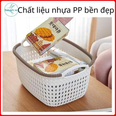 Giỏ nhựa,rổ nhựa đựng đồ có quai cầm Song Long đa năng tiện lợi, nhiều size, màu ngẫu nhiên (hồng, vàng, xanh, kem)