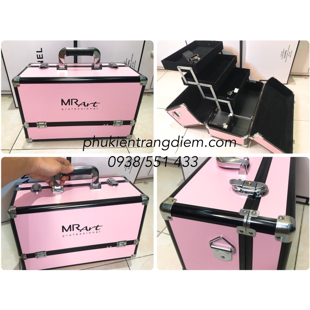 [BH 24T] Cốp Trang Điểm Chuyên Nghiệp Mr Art - Thùng Đựng Đồ Make Up Cô Dâu Kèm Dây Đeo