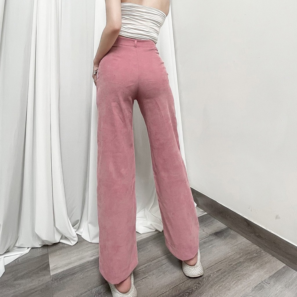 Quần jean nữ ống rộng quần bò nữ lưng cao nhung tăm dáng dài cạp khóa ulzzang VAVASA QJ04 | BigBuy360 - bigbuy360.vn