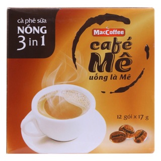 CÀ PHÊ SỮA NÓNG 3 IN 1 MACCOFFEE CAFE MÊ HỘP 12 GÓI
