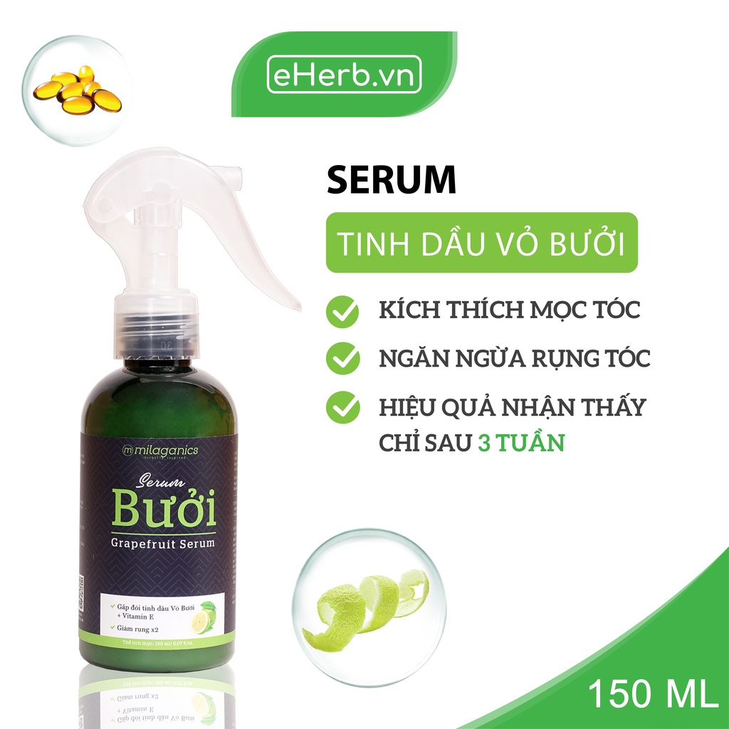 [CHÍNH HÃNG] Xịt Tóc Tinh Dầu Bưởi MILAGANICS Kích Mọc Tóc, Giảm Rụng 150ml (Chai)