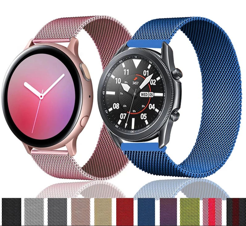 Dây đeo đồng hồ bằng kim loại 20mm Milanese cho Samsung Galaxy watch Active 1 2